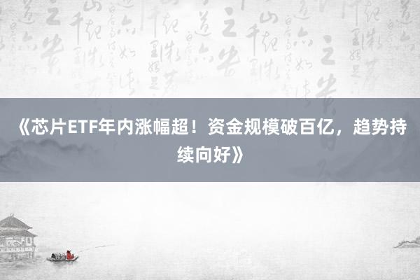 《芯片ETF年内涨幅超！资金规模破百亿，趋势持续向好》