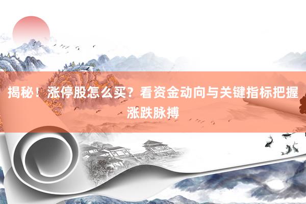 揭秘！涨停股怎么买？看资金动向与关键指标把握涨跌脉搏